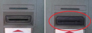 ATM with card skimming device. People's Community Federal Credit Union serving Clark County WA talks about card skimmers.